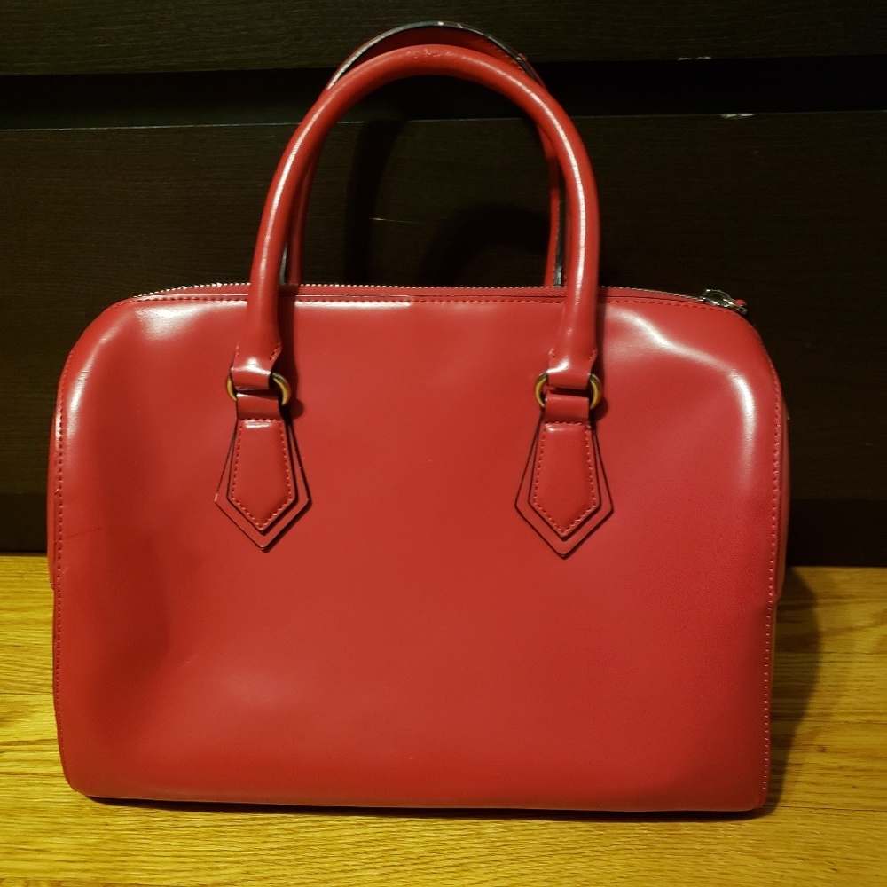 Red leather purse